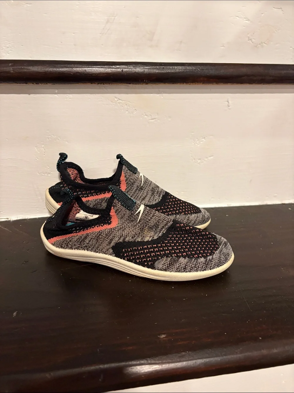 Speedo Kids Water Shoes Black Gray Coral